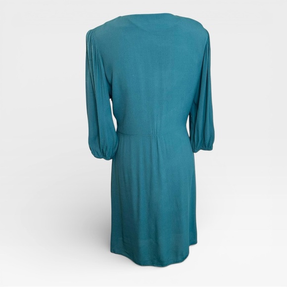 🌻 Monk & Lou Teal Pullover Dress with Front Tie #510 - Picture 4 of 11